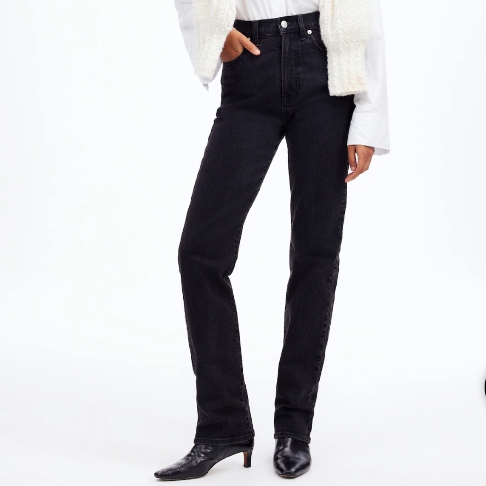 Madewell The '90s Straight Jean Black Wash Strait Leg SZ 30